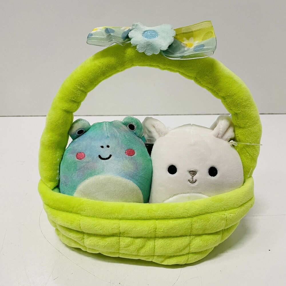 NEW Squishmallow Easter Basket Exclusive Pillow Plush Ferdie and Valetina 5”